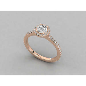 Bague solitaire en or 18 carats avec diamant brillant - Product Image 3