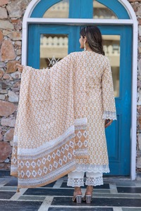 <span class=keywords><strong>2025</strong></span> nuovo arrivo da donna in cotone 100% Kurta patta Set di <span class=keywords><strong>Design</strong></span> <span class=keywords><strong>Kurti</strong></span> per ragazze con pantaloni Kameez per abito 3 pezzi - Product Image 5