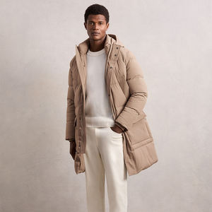 Street Wear <b>Men's</b> <b>Winter</b> Warm Waterproof Windproof Hooded Long Puffer Jacket Full Sleeve Zipper up Thick Coated Outdoor - Product Image 3