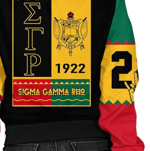 Veste en satin grecque Sigma Gamma Rho SGRho bleu royal or 1922 Bomber Varsity Sorority Vêtements d'extérieur pour femmes - Product Image 6