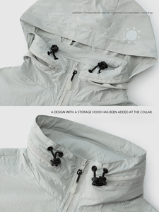 Chaqueta de Pesca de Nailon con Capucha y Protección Solar UPF 100 Personalizada para Hombre, Venta al Por Mayor - Product Image 2