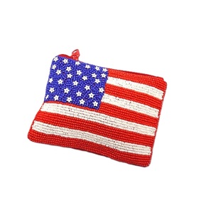 กระเป๋าใส่เหรียญลูกปัดแบบสั่งทำสำหรับเราของขวัญวันเอกราชกระเป๋าปักลูกปัดทำมือสำหรับงานเฉลิมฉลอง4th july - Product Image 1