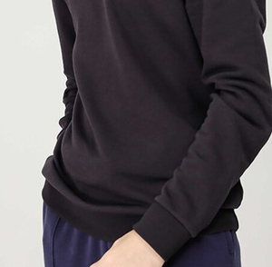 Sweat-shirt à col rond en polaire élégant pour hommes, chaud et confortable pour tous les jours et pour streetwear, teint uni pour l'hiver. - Product Image 6