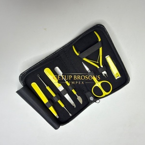 Manicure <b>Set</b> Professional 8-in-1 <b>Nail</b> Clippers Yellow Kit Pedicure Care Tools Stainless Steel Women Grooming Box 20Pcs Travel - Product Image 5