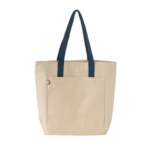 Borsa da Spiaggia in Cotone Riciclato Zoze, Shopper Promozionale Sostenibile con Accessori - Product Image 4