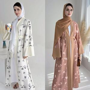Broderie élégante Robe Robe 2024 dubaï fleur broderie élégante Robe musulmane Abaya femmes printemps fleur broderie Boho - Product Image 2