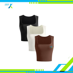 เสื้อครอปแบบไร้ตะเข็บสำหรับผู้หญิง3แพ็คคุนคอเรียวสายคล้องไหล่เสื้อออกกำลังกายโยคะเสื้อครอป - Product Image 4