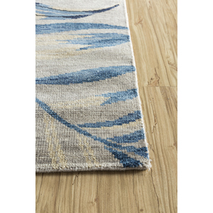 Alfombra de Lana Anudada a Mano Color Azul Pansy, Diseño Floral Clásico, Alta Calidad, Rectangular 9x12, para Sala de Estar, Pasillo, Modelo Lca-811 - Product Image 4