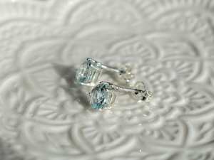 Boucles d'oreilles en argent sterling 925 avec aquamarine facettée naturelle, forme goutte d'eau, bijoux en pierres précieuses fines pour femmes, élégantes - Product Image 2
