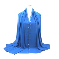 Accessoires de mode Hijab en mousseline de soie multicolore Ensembles de perles de Malaisie Châles pour femmes