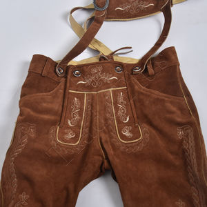 Últimos hombres alemán bávaro Lederhosen pantalones cortos con tirantes Trachten Herren pantalones cortos Oktoberfest pantalones cortos tradicionales - Product Image 3