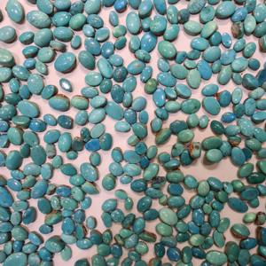 ขายดีเกรด AAA แฮนด์เมดธรรมชาติ12มม. briolette สีเหลืองคิงแมน Arizona พลอยสีฟ้าเรียบรูปไข่ - Product Image 2