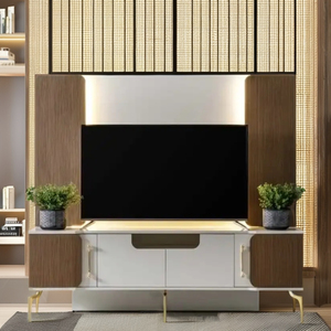 Meuble TV en bois massif convertible minimaliste de luxe Mobilier moderne polyvalent pour hôpital appartement bureau à domicile salon - Product Image 1