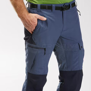 Pantalon de poche cargo décontracté en coton pour hommes, coupe ample à séchage rapide, style long à la mode, fermeture à la taille élastique, design plat - Product Image 1