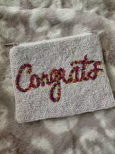 Pochette de perles de rocaille de broderie de l'Inde Pochette faite à la main pour les femmes par MD Handicrafts - Product Image 3