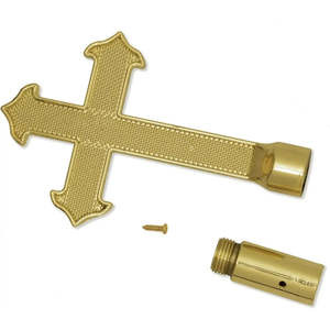 ปลายเสาธงรูปทรงกากบาทแฟนซี ทำจากโลหะผสมทอง ขนาดเส้นผ่านศูนย์กลาง 1 นิ้ว สำหรับใช้ภายในอาคารหรือในงานขบวนพาเหรด สำหรับตกแต่งเสาธงขนาด 1 นิ้ว - Product Image 3