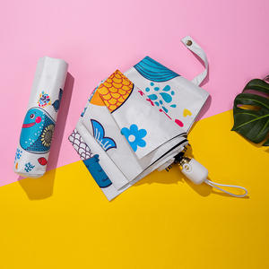 Parapluie pliant automatique noir revêtu d'UV résistant au vent et à la pluie/au soleil avec logo imprimé à commande manuelle - Product Image 4