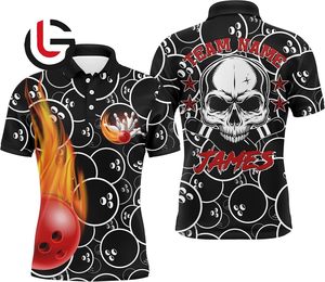 Polo de bolos con estampado personalizado para mujer, Jersey de LICRA de poliéster 100%, 180 gramos de peso, equipo de pesca de punto transpirable, nombre - Product Image 2