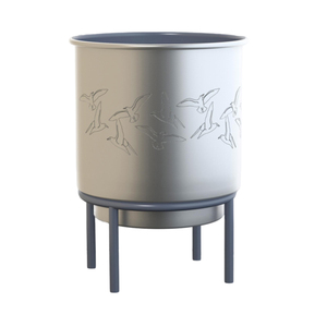 Venta al por mayor de macetas de hierro de diseño moderno a granel esmalte de color blanco y verde Venta caliente jardineras y pegatinas de regalo - Product Image 4