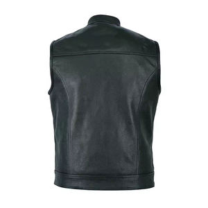 Gilet de course en cuir noir de meilleure qualité pour hommes grande taille - Product Image 6