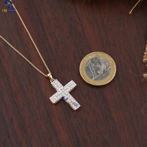 Colgante de diamante de corte brillante redondo TDW, con cadena de oro amarillo de 14K certificado/no certificado, joyería fina de diamante Cvd 0,58 - Product Image 5