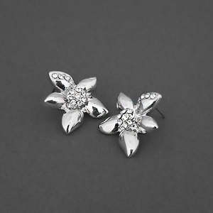 Kriaa Assorted <b>Stud</b> Earrings <b>Silver</b> Plated with White Austrian Stone 1310754 Fashion Accessory - Product Image 1