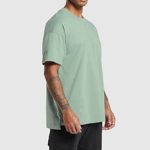 T-shirt pour homme à col rond de haute qualité 100% coton Logo personnalisé impression numérique à manches courtes solide uni Anti-rides - Product Image 4