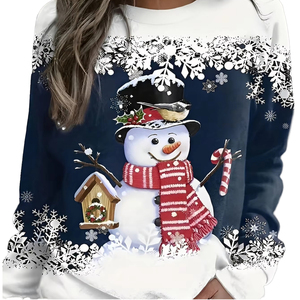 เสื้อสเวตเตอร์คริสต์มาสลายพิมพ์ดิจิทัล 3 มิติ แบบยูนิเซ็กซ์ สั่งทำได้ แขนยาว ระบายอากาศได้ดี สำหรับผู้หญิง - Product Image 4