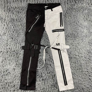 Pantalones Ajustados Góticos para Hombre, Negro y Blanco, Dos Tonos, Estilo Punk, Cremalleras Resistentes, Pantalones al por Mayor 2026 - Product Image 1