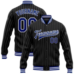 Veste universitaire à lettres 3D à fermeture éclair intégrale, style décontracté, hiver, personnalisée, noir, bleu clair, blanc, aigle éclair, vente en gros directe de l'industrie - Product Image 4