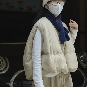 Chaleco con cuello redondo informal coreano para mujer, camiseta sin mangas cálida para otoño e invierno, ropa de calle, diseño impreso transpirable - Product Image 5