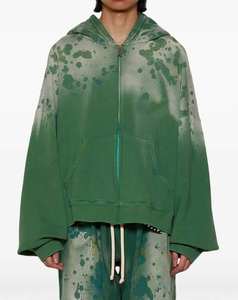 Ensemble deux pièces délavé Vintage Jogging jambe droite 100% coton éponge française lavage à l'acide pantalon de survêtement et ensemble à capuche - Product Image 4