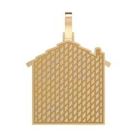 Pendentif Iced House en Moissanite 2025, Or Massif 10k, Bijoux Streetwear Urbain pour Hommes et Femmes, Design Porte Bloquée, Qualité Diamant VVS