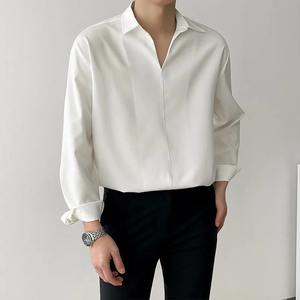 Suéter de Lujo para Hombre con Cuello en V, Blusa de Alta Calidad Tejida, Estilo Casual de Otoño, Color Sólido, Manga Larga - Product Image 2