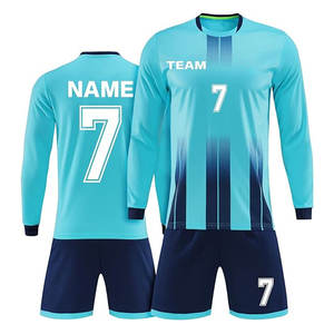 Uniformes de Fútbol Personalizados con Camisetas y Pantalones Cortos Impresos a Medida para Adultos Unisex, Color Personalizado, Manga Corta, 100% Poliéster - Product Image 1