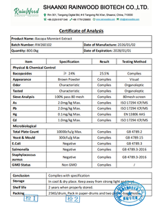 สารสกัดจากบาโคปา มอนนิเอรี RAINWOOD 24% บาโคพาไซด์ สารสกัดบาโคปา บราห์มีธรรมชาติเพื่อเสริมสร้างสมอง - Product Image 2
