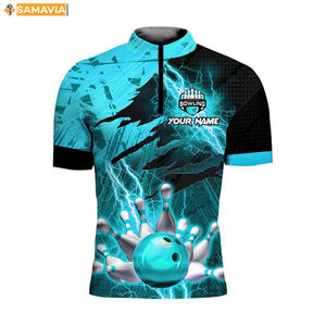 Camisetas de bolos SAMAVIA, uniformes de poliéster ligeros con ajuste sublimado personalizado para jugadores de clubes de EE. UU. - Product Image 4