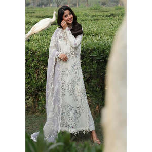 Sardinia TALES of PETALS Luxury Lawn'26 Élégant Col Montant Cloud Whisper-TC-1632 - Product Image 5