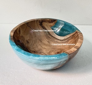 Bol en bois dernier modèle pour salade Bol en résine de bois écologique Assiettes Vaisselle Vaisselle Bol - Product Image 3