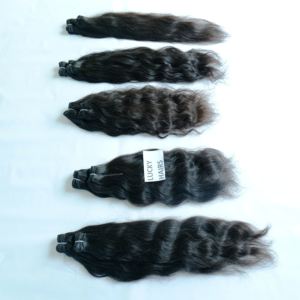 100% brut vierge vietnamien Remy ondulé faisceaux pleine cuticule aligné cheveux humains Machine Double trame tissage naturel Extensions de cheveux - Product Image 1