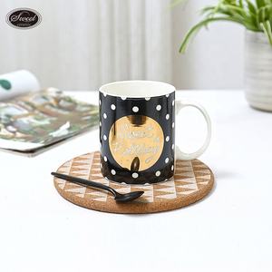 SWT Estilo nórdico Pretty Promoción Tazas Agua Cocina Calcomanía Logotipo dorado Color Tazas de café de cerámica personalizadas para regalo - Product Image 5