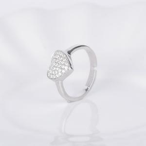 Bague en argent avec cœur scintillant - Product Image 2