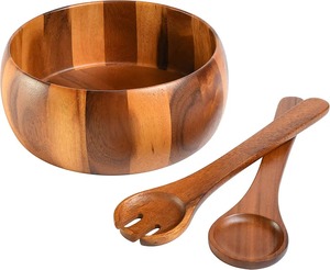 Bol de service en bois décoratif pour cuisine Bol en bois naturel pour salade fruits maison cuisine table à manger fête et mariage - Product Image 5