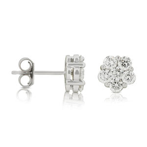 Boucles d'oreilles clous en or blanc 14 carats avec diamants de laboratoire certifiés AGI 2,00 ct - Product Image 6