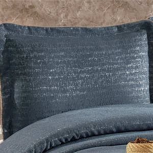 ชุดเครื่องนอนกูซิด มาซาล สีน้ำเงินสโมคกี้ 4 ชิ้น แบบสั่งทำพิเศษ สไตล์คลาสสิกหรูหรา ผ้าเชนิลล์ออร์แกนิค 100% ทอลายทาง ซักได้ ป้องกันไรฝุ่น - Product Image 2