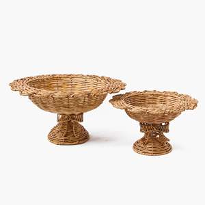 Bol rond en rotin coquillage, design bohème, objet décoratif pour anniversaire, avec des détails complexes et exquis - Product Image 1