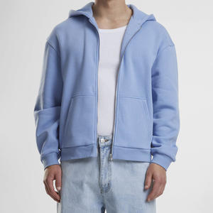 Sweat à capuche zippé surdimensionné à la mode confortable pour hommes manches longues 100% coton doux avec broderie de logo personnalisée et impression numérique - Product Image 5