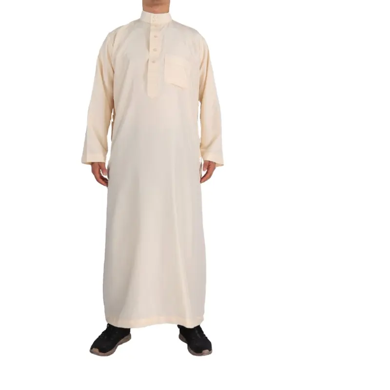Herren gestreifter Jubba Kaftan -saudisch-arabisch-moslemisch langärmliges langes Kleid Kleid Großhandel aktuellstes Modell leichte Herren Salwar Kameez