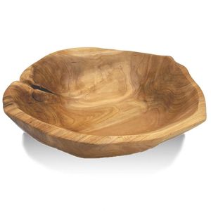 Cuenco clásico de madera para servir con textura natural y calidad hecha a mano para reuniones de comidas familiares y uso diario - Product Image 3
