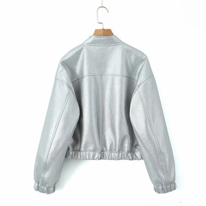 2024 primavera/verano nueva ropa de mujer diseño plateado traje de béisbol Chaqueta corta de piloto para mujer Top - Product Image 2